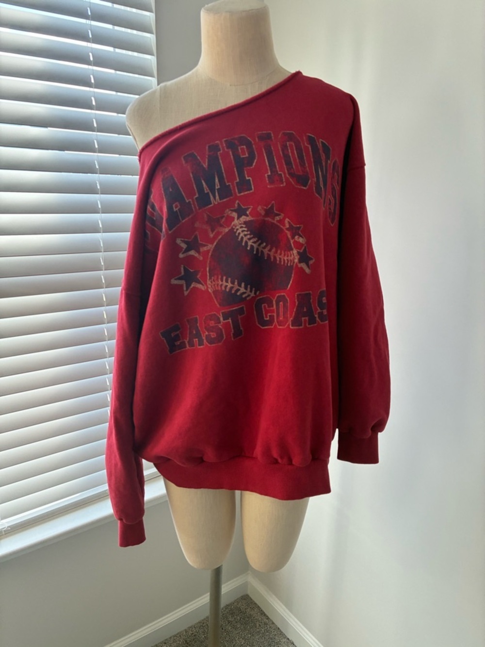 Urban Outfitters Coast-To-Coast Champions Off-The-Shoulder Oversized Sweatshirt
